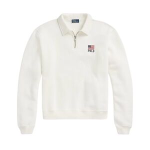 Polo Ralph Lauren Flag & Logo Fleece Quarter-Zip Pullover Size XL
